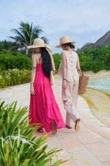 Áo sát nách hàng nút lưng linen tưng premium Cói Design