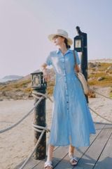 Đầm sơ mi tay ngắn form 8 mảnh Linen tưng premium Cói Design