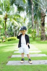 Áo sơ mi tay dài em bé linen tưng Cói Kid Studio