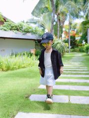 Áo sơ mi tay dài em bé linen tưng Cói Kid Studio