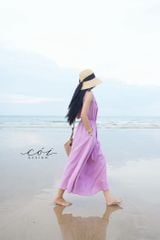 Đầm sát nách xếp nhún Linen tưng premium Cói Design