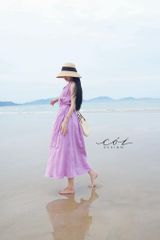 Đầm sát nách xếp nhún Linen tưng premium Cói Design