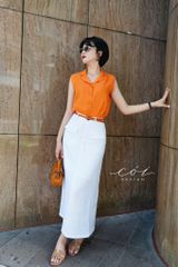 Áo sát nách nút bọc Linen tưng premium Cói Design