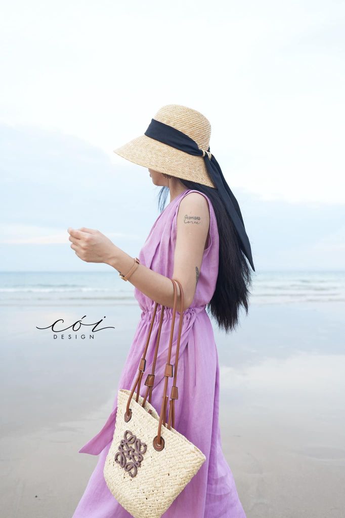 Đầm sát nách xếp nhún Linen tưng premium Cói Design