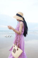 Đầm sát nách xếp nhún Linen tưng premium Cói Design