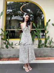 Đầm linen 2 dây họa tiết Cói Design