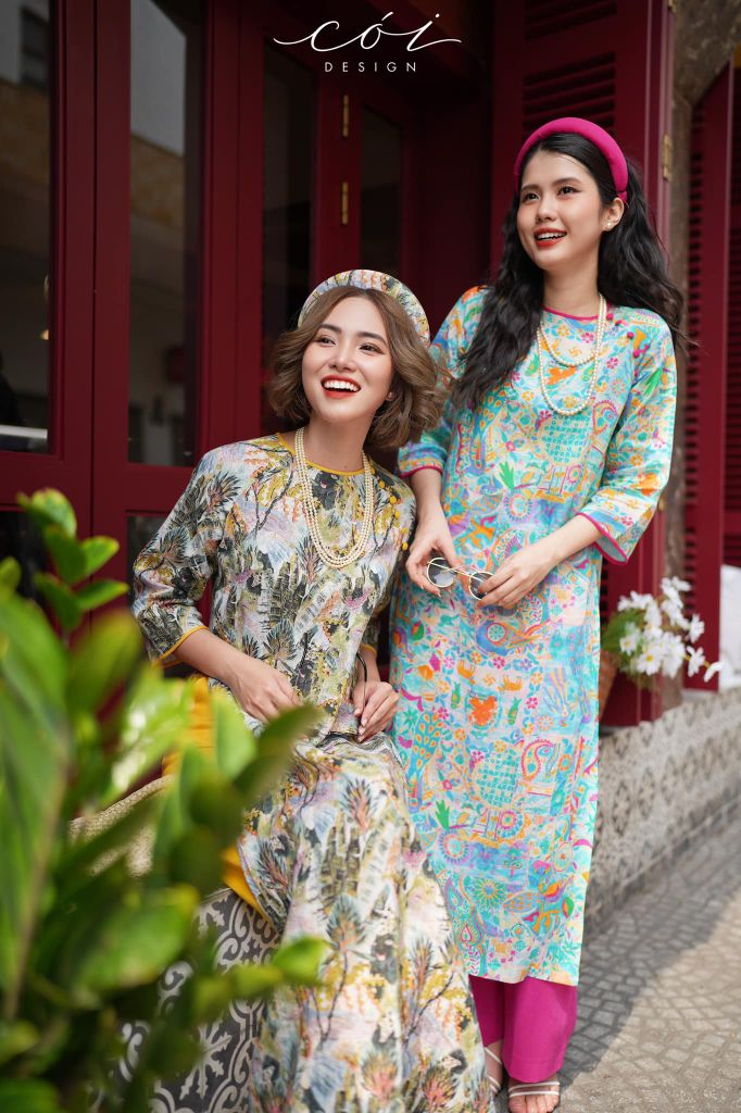 Set áo dài Sắc Xuân Bên Thềm  Cói Design