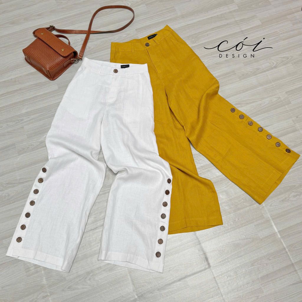 Quần suông hàng nút linen tưng Cói Design