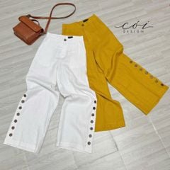 Quần suông hàng nút linen tưng Cói Design