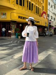 Áo tay phồng hàng nút bọc lưng linen tưng Cói Design