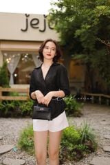 Áo sơ mi xoắn eo Linen tưng premium Cói Design