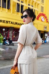 Chân váy xếp ly form A Linen tưng premium Cói Design