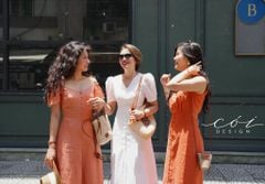 Đầm nút bọc sát nách Linen tưng premium Cói Design