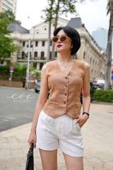 Áo gile phối dây linen tưng premium Cói Design