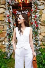 Áo Gile Nút Bọc Linen tưng premium Lá Belle