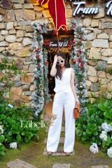 Áo Gile Nút Bọc Linen tưng premium Lá Belle