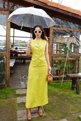 Chân váy xẻ 2 bên Linen tưng premium Cói Design