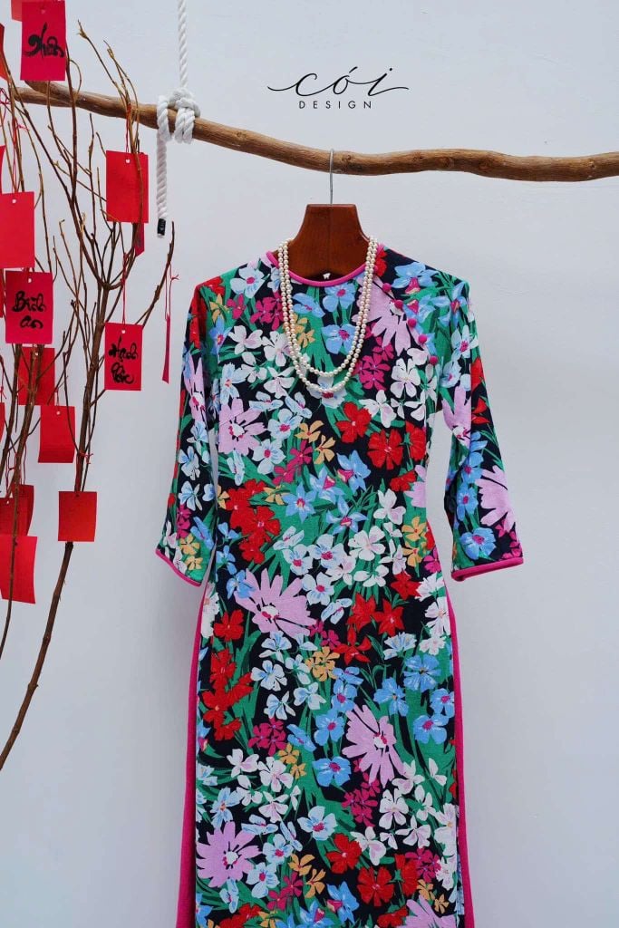 Áo dài sắc xuân Linen tưng premium Cói Design