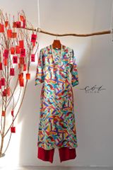 Áo dài sắc xuân Linen tưng premium Cói Design