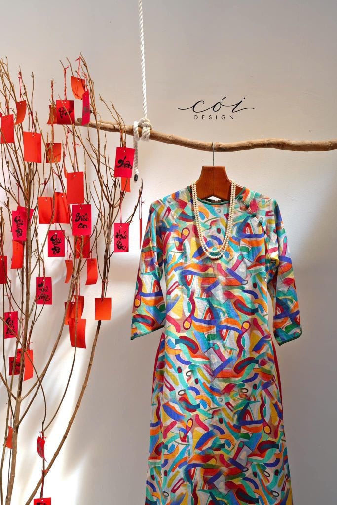 Áo dài sắc xuân Linen tưng premium Cói Design