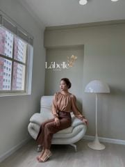 Quần ống suông gold Lá Belle