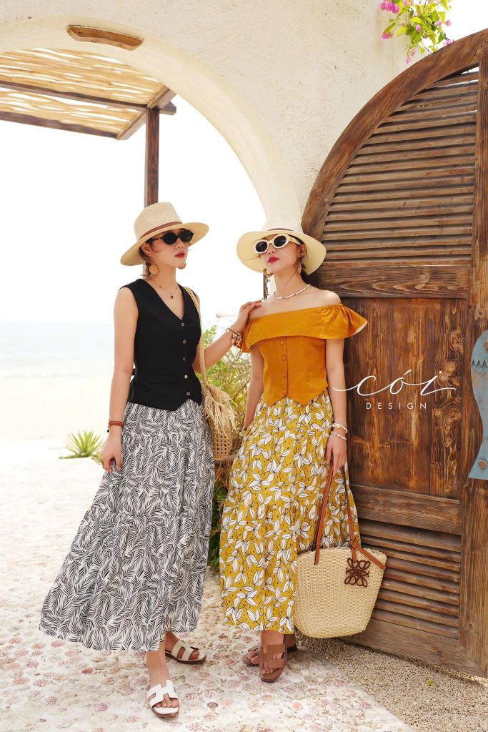 Chân váy tầng Linen tưng premium Cói Design
