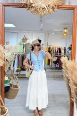 Áo gile tay xếp Linen Cói Design