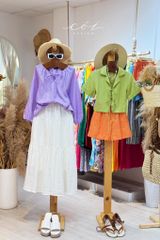 Áo danton thắt nơ linen tưng premium Cói Design