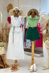 Áo gile nút bọc Linen tưng premium Cói Design