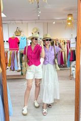 Áo cổ cánh én tay ngắn Linen tưng premium Cói Desgin