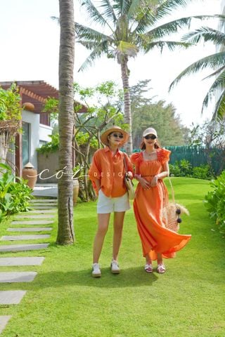 Đầm Linen thiết kế tay bèo Cói Design