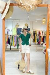 Áo gile tay xếp Linen tưng premium Cói Design