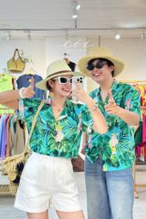 Áo danton họa tiết linen Nữ Cói Design