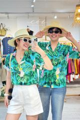 Áo danton họa tiết linen Nữ Cói Design