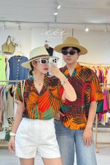 Áo danton họa tiết linen Nữ Cói Design