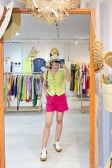 Áo gile tay xếp Linen tưng premium Cói Design
