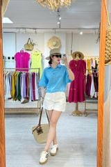 Áo sơ mi nút bọc tay liền Linen tưng premium Cói Design