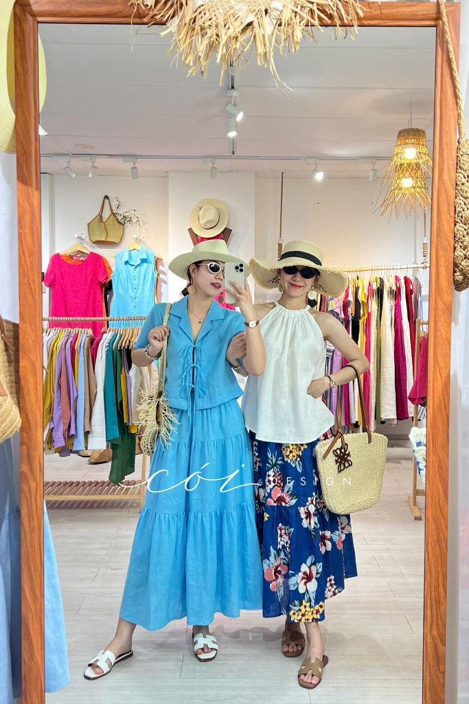 Chân váy tầng Linen tưng premium Cói Design