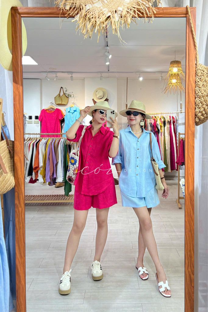 Áo sơ mi suông linen tưng premium Cói Design