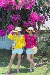 Áo cổ tim xếp nhún tay phồng Linen tưng premium Cói Design