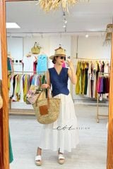Áo gile nút bọc Linen tưng premium Cói Design