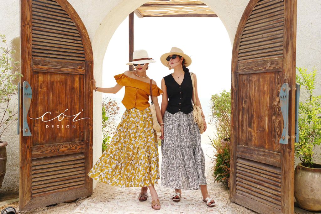 Chân váy tầng Linen tưng premium Cói Design