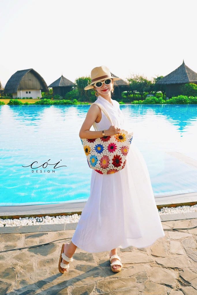 Đầm sát nách cổ sam nút bọc Linen tưng premium Cói Design
