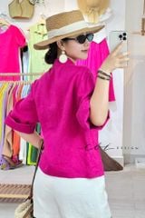 Áo cổ nhật phối dây Linen tưng premium Cói Design