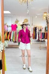 Áo cổ nhật phối dây Linen tưng premium Cói Design