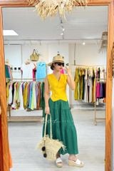 Áo gile nút bọc Linen tưng premium Cói Design