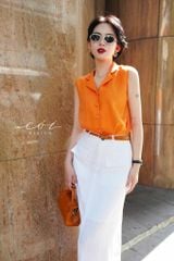 Áo sát nách nút bọc Linen tưng premium Cói Design
