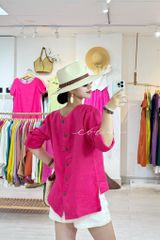 Áo hàng nút lưng tay dài Linen tưng premium Cói Design