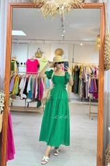 Đầm Boi cotton thêu khoét eo Cói Design