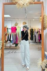 Quần suông sọc linen tưng premium Cói Design